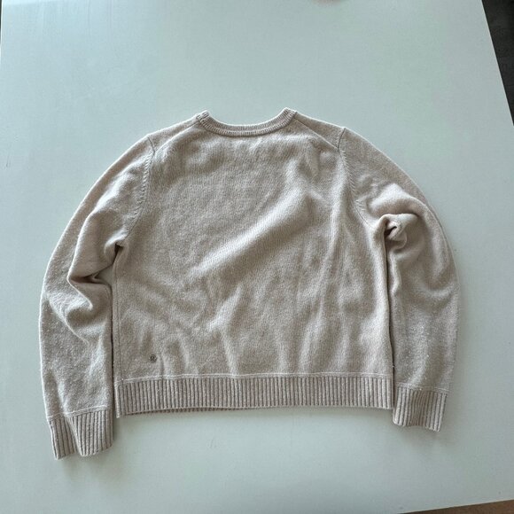 lululemon Cashmere Slim-Fit Crewneck Sweater Subtle Tan Large - Picture 3 of 5